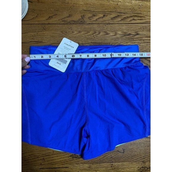 New fabletics austyn women's run shorts skort blue pocket size medium - Picture 4 of 8